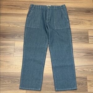 NEW Jiberish Cargo Pants in Railroad Stripe Blue/White Size 36